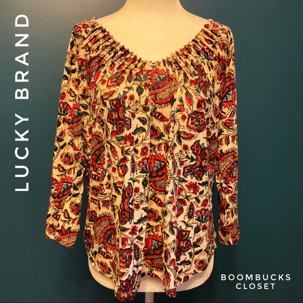Lucky Brand Boho Retro Printed top